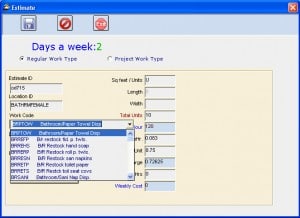 Task Codes in estimating software